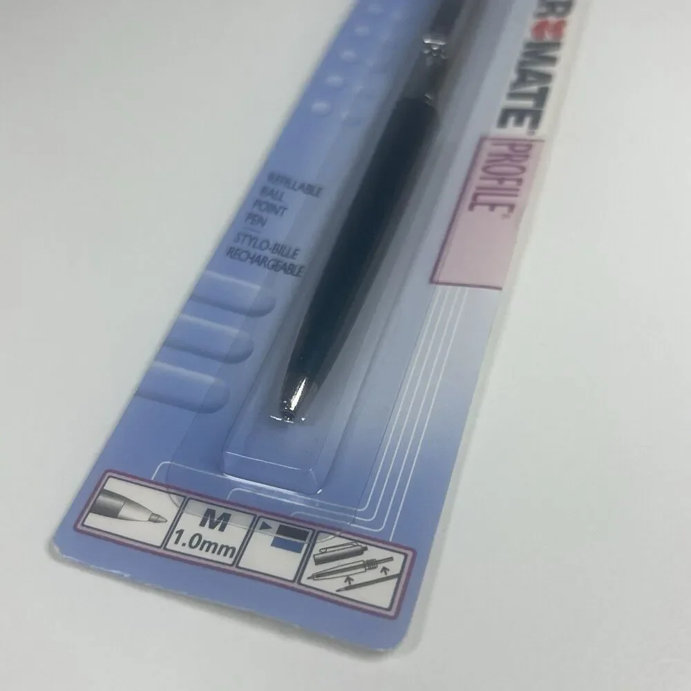 Vintage RARE New PaperMate Double Heart Profile Regular Pen Metallic Blue 1999